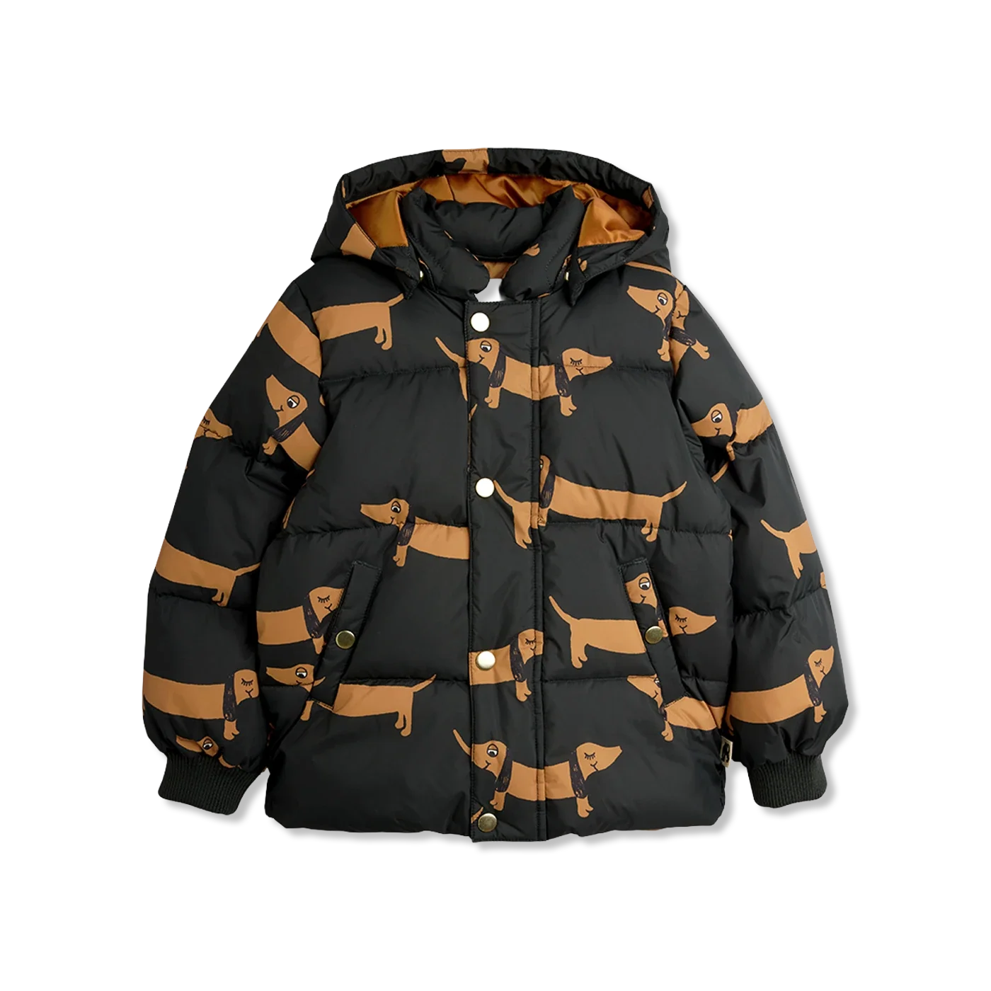 Dog aop hooded puffer Kurtka zimowa