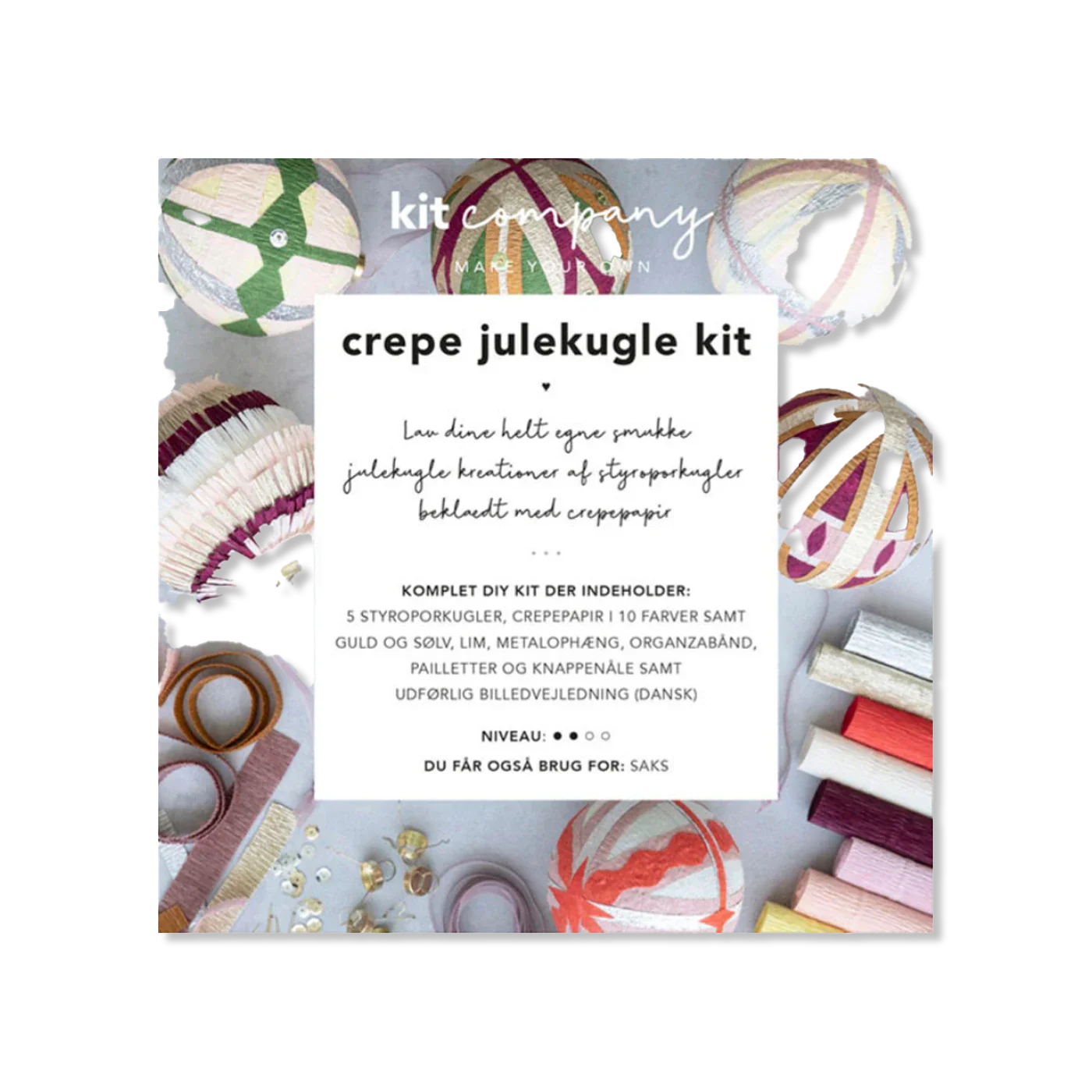 Crepe julekugle kit boże Narodzenie
