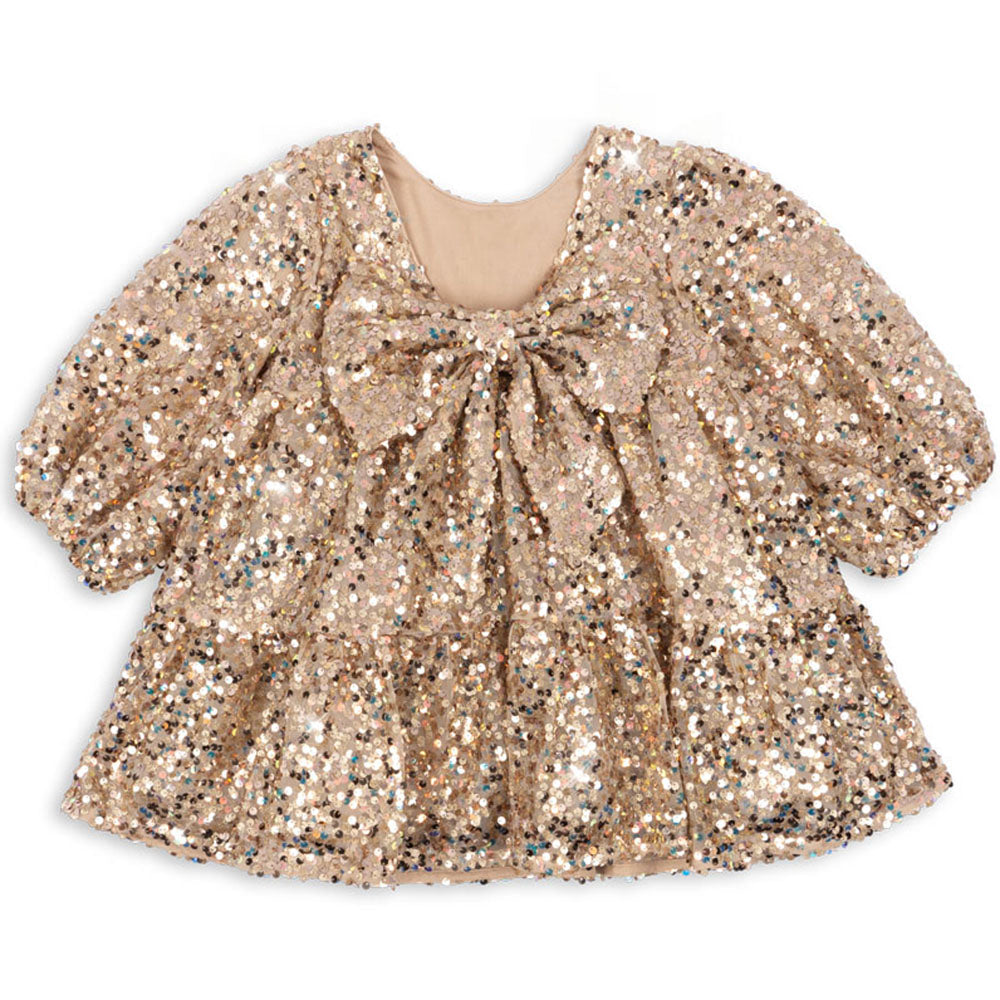 LILA SEQUINS BOW sukienka