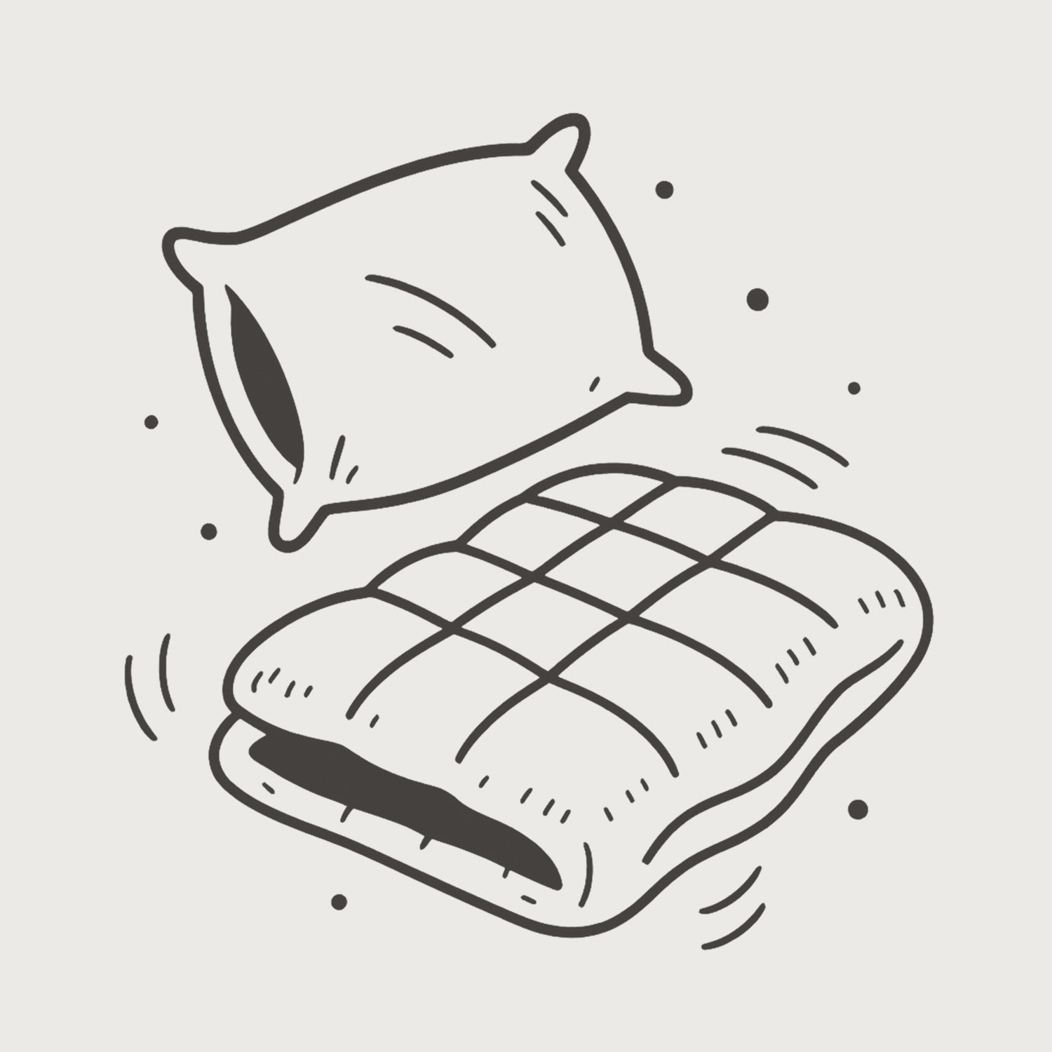 Bettdecken und Kissen