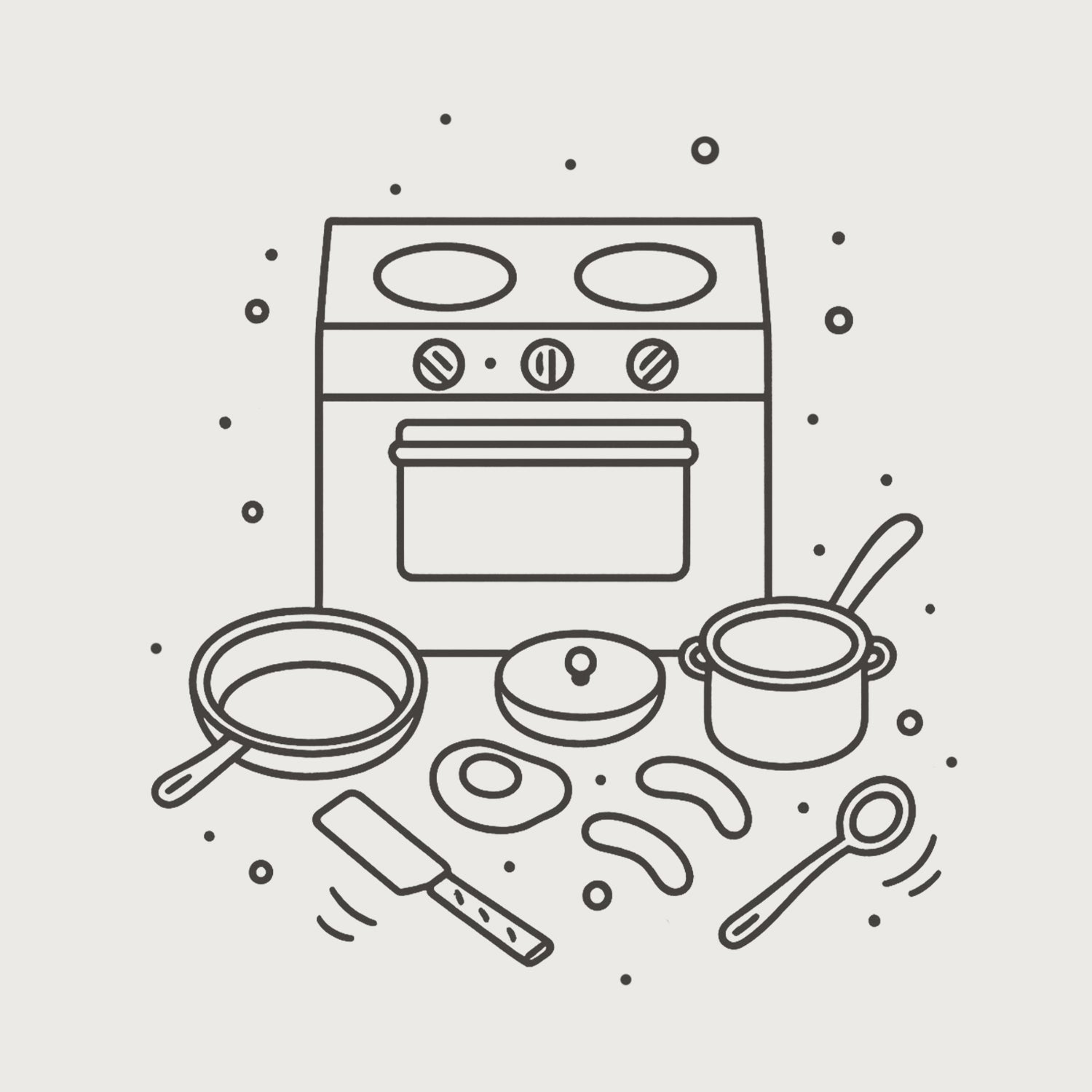 Spielküchen und Spiellebensmittel