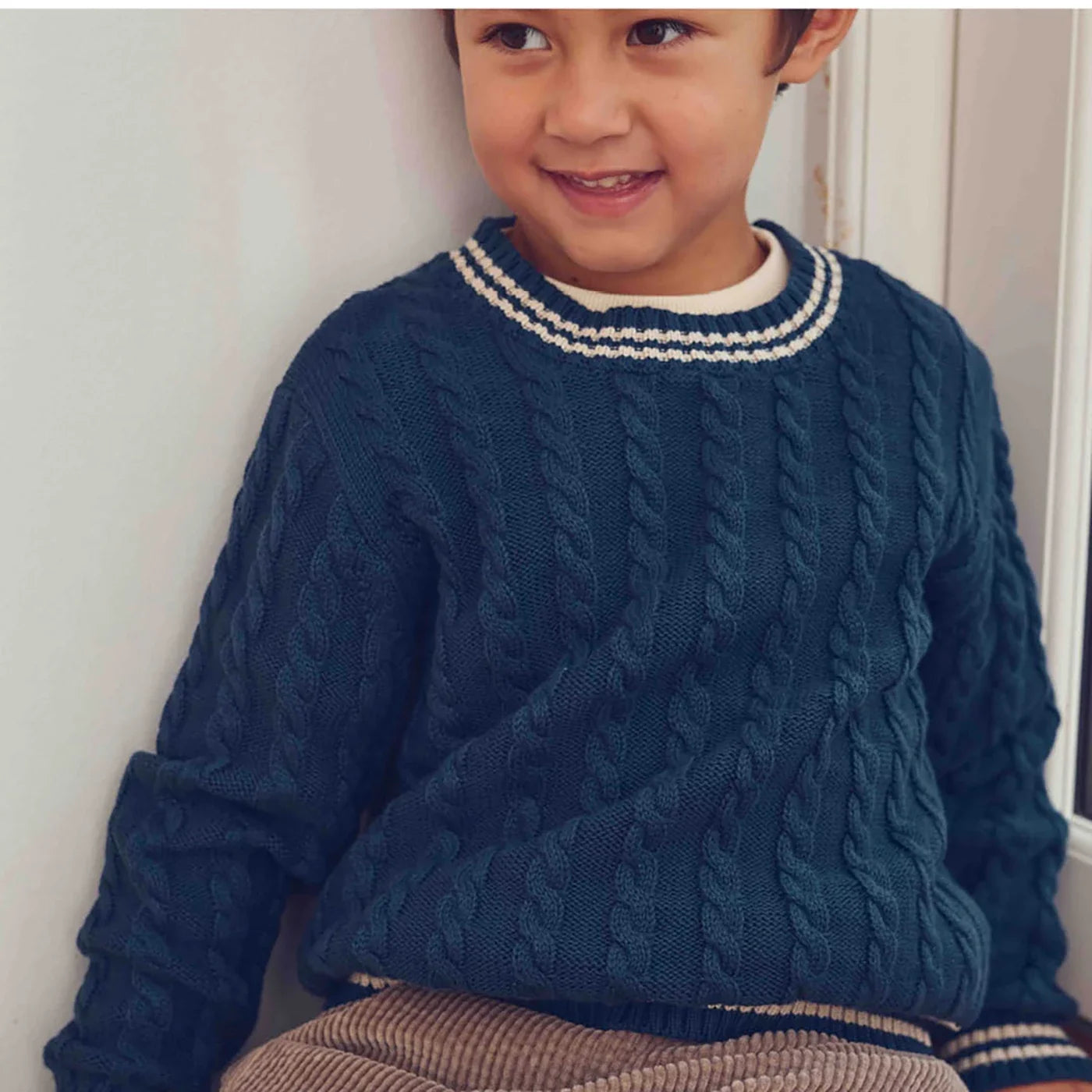 Knit cable Sweter dzianinowy
