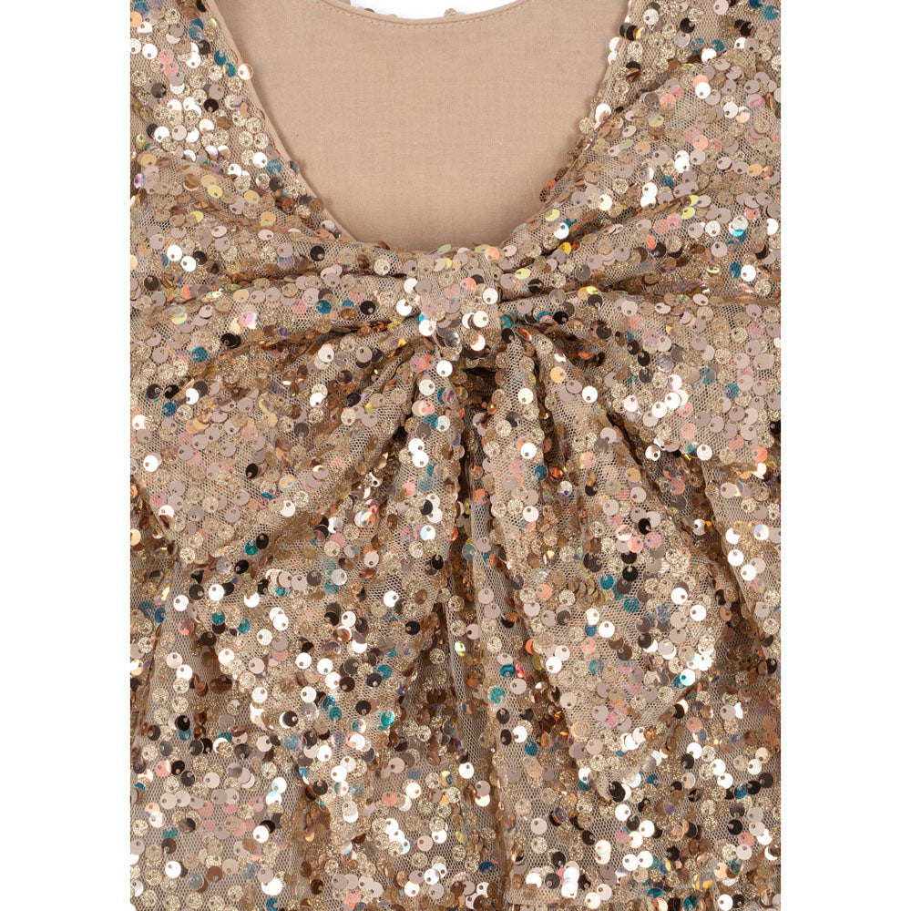 LILA SEQUINS BOW sukienka