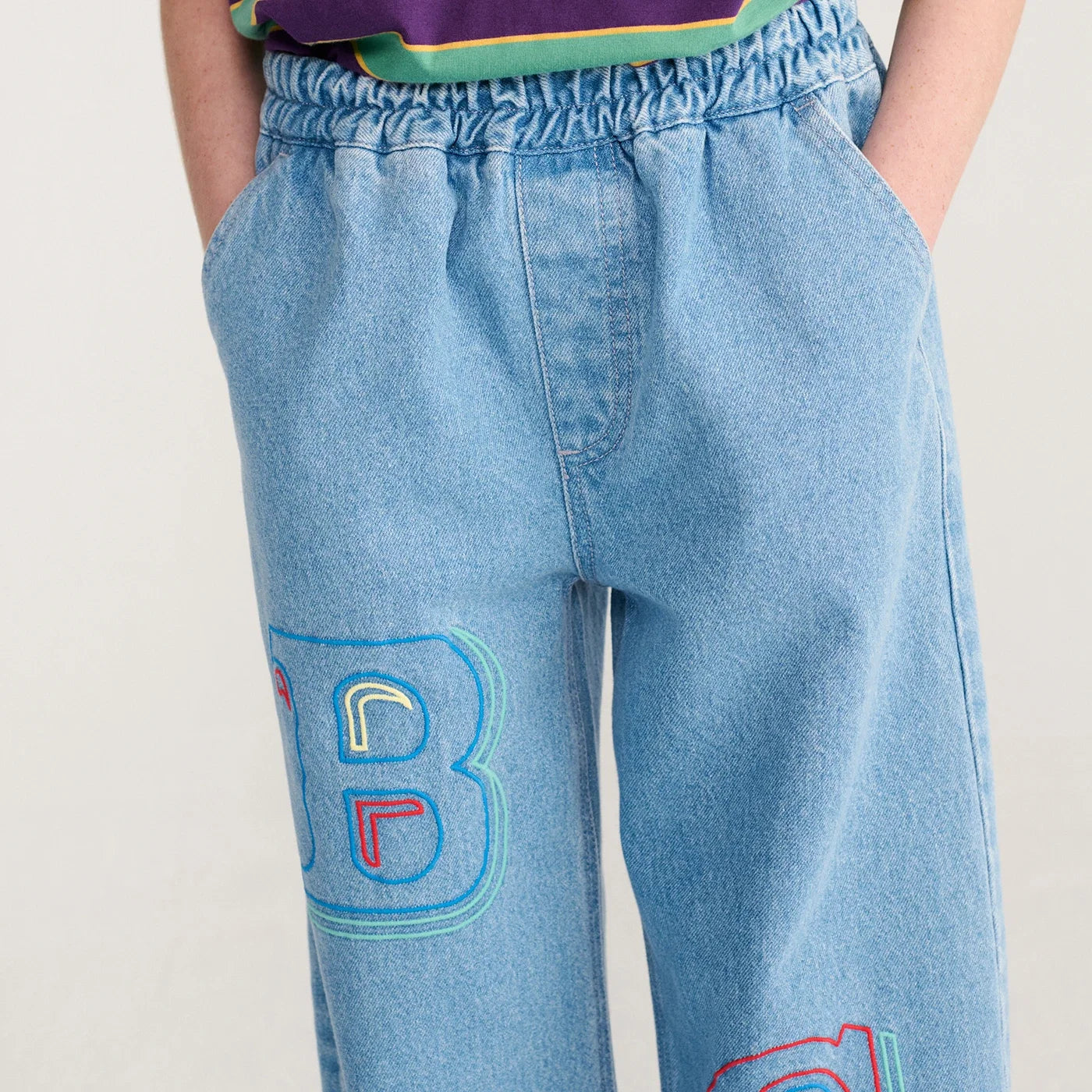 Embossed denim Jeansy