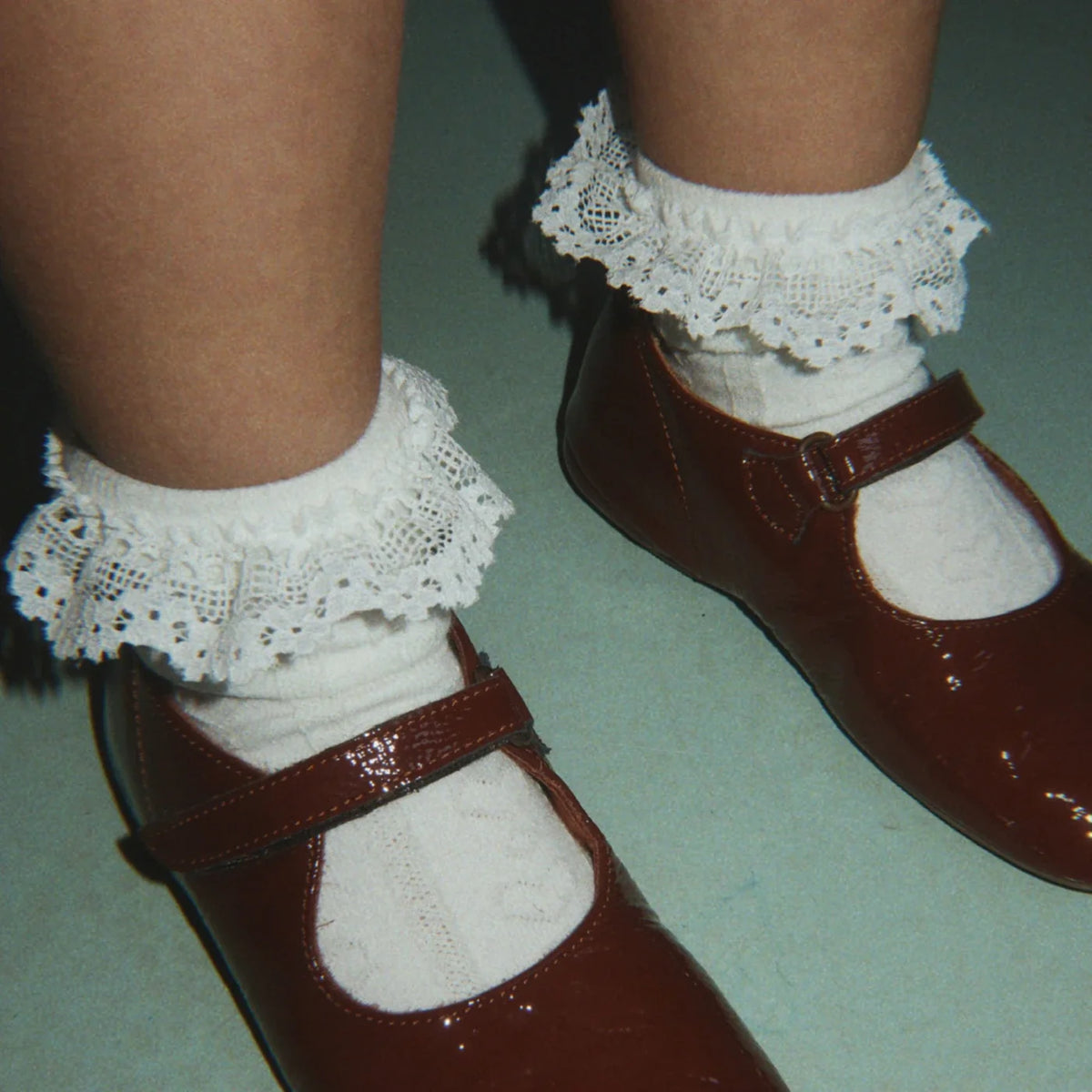 Pointelle frill Skarpetki